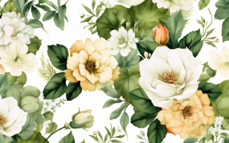 Watercolor floral wreath Background 114