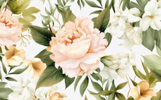 Watercolor floral wreath Background 126