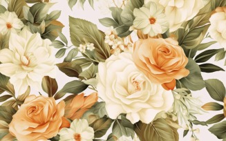 Watercolor floral wreath Background 141