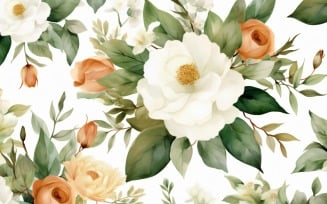 Watercolor floral wreath Background 90
