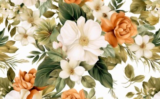 Watercolor floral wreath Background 94