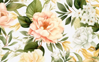 Watercolor floral wreath Background 98