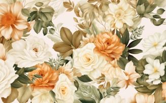 Watercolor flowers Background 133