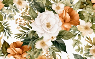 Watercolor flowers wreath Background 103