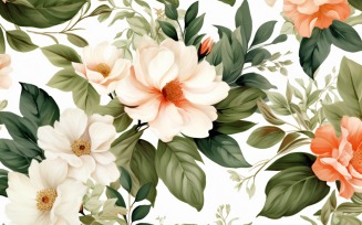 Watercolor flowers wreath Background 107
