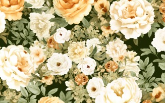 Watercolor flowers wreath Background 111
