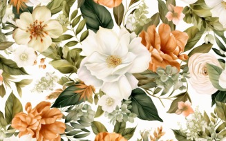 Watercolor flowers wreath Background 115