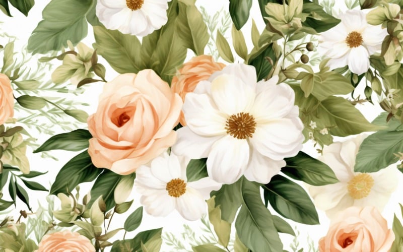 Watercolor flowers wreath Background 127