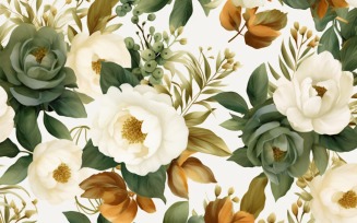 Watercolor flowers wreath Background 138