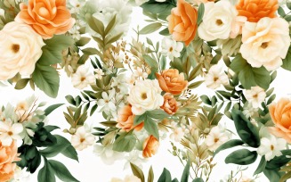 Watercolor flowers wreath Background 142