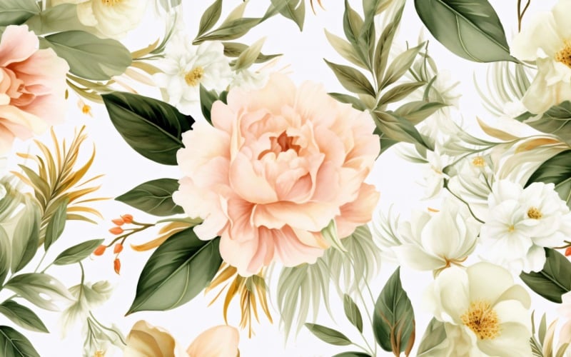 Watercolor flowers wreath Background 79