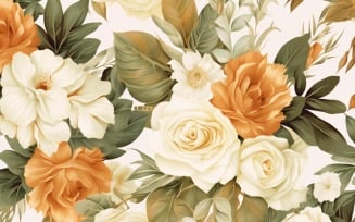Watercolor flowers wreath Background 83