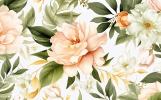 Watercolor flowers wreath Background 87
