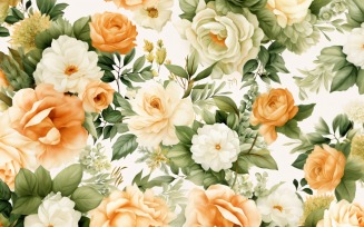 Watercolor flowers wreath Background 91