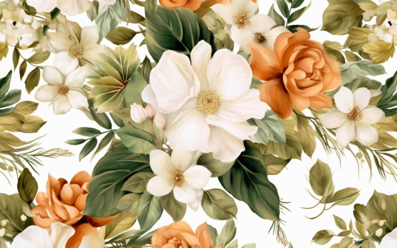 Watercolor flowers wreath Background 95
