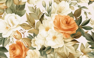 Watercolor flowers wreath Background 99