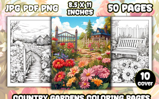Country Gardens Coloring Pages for Adult