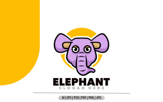 Elephant mascot cartoon design logo