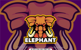 Elephant mascot logo for gaming and sport design