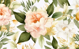 Watercolor floral wreath Background 155