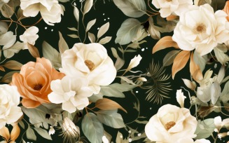 Watercolor floral wreath Background 158
