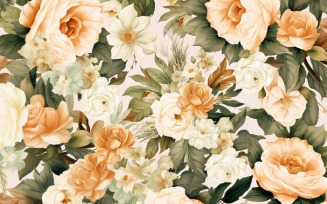Watercolor floral wreath Background 162