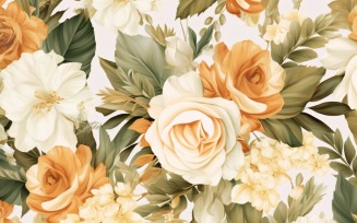 Watercolor floral wreath Background 174