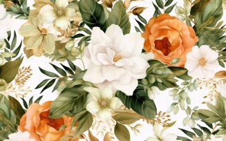 Watercolor floral wreath Background 178