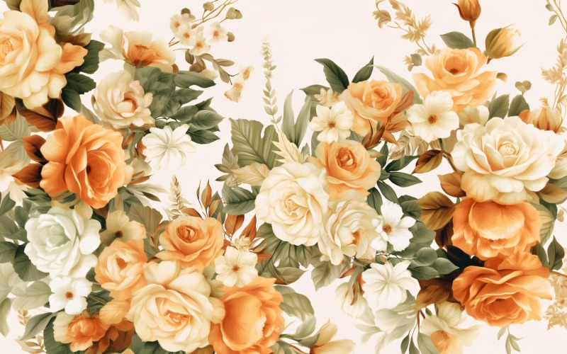 Watercolor flowers Background 154