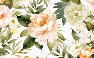 Watercolor flowers wreath Background 159