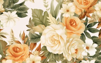 Watercolor flowers wreath Background 171