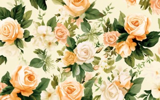 Watercolor flowers wreath Background 175