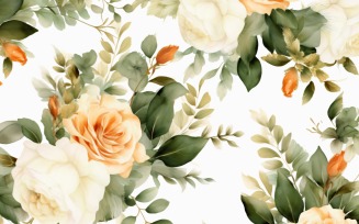 Watercolor flowers wreath Background 179
