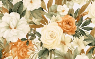 Watercolor flowers wreath Background 183