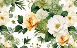 Watercolor floral wreath Background 194