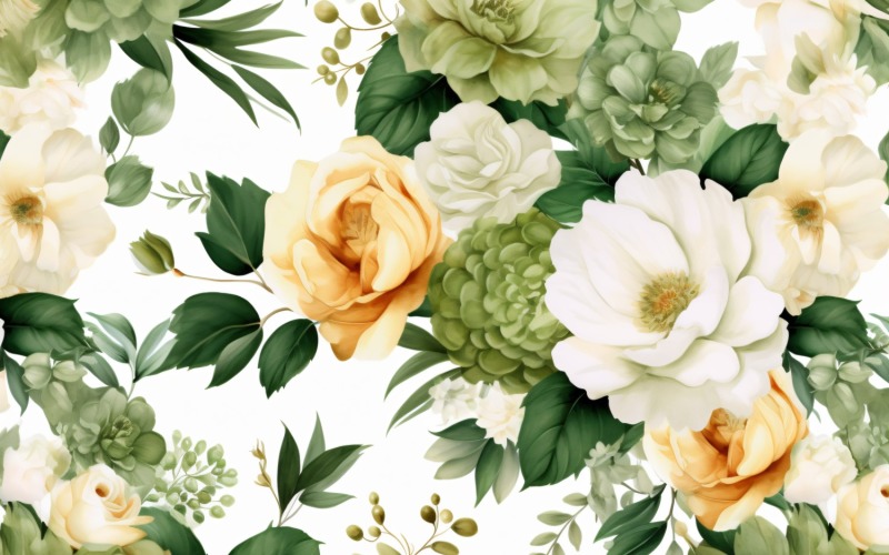 Watercolor floral wreath Background 194