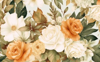 Watercolor floral wreath Background 198