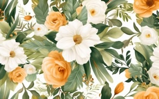 Watercolor floral wreath Background 202