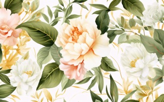 Watercolor flowers wreath Background 187