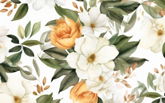 Watercolor flowers wreath Background 191