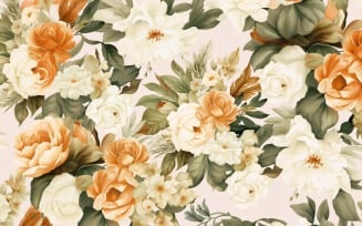 Watercolor flowers wreath Background 195