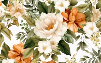 Watercolor flowers wreath Background 199