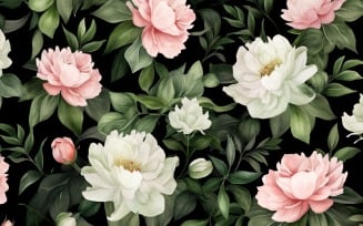 Watercolor flowers wreath Background 214