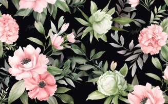 Watercolor flowers wreath Background 218