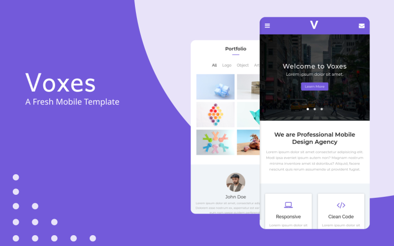 Voxes - A Fresh Mobile Template Website Template