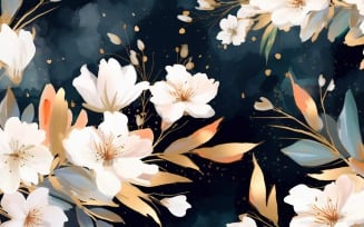 Watercolor floral wreath Background 269