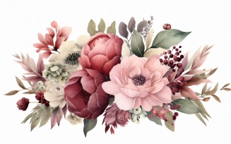 Watercolor floral wreath Background 273