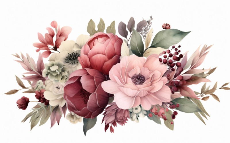 Watercolor floral wreath Background 273