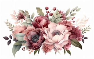 Watercolor floral wreath Background 276