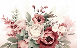 Watercolor floral wreath Background 280